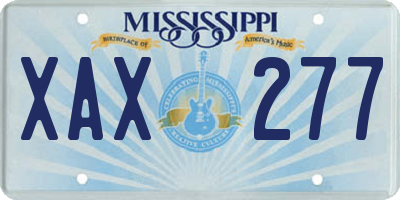 MS license plate XAX277