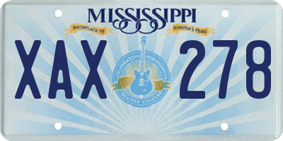 MS license plate XAX278