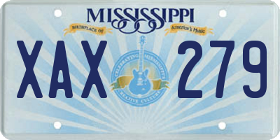 MS license plate XAX279