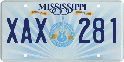 MS license plate XAX281