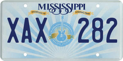 MS license plate XAX282