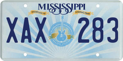 MS license plate XAX283