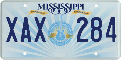 MS license plate XAX284