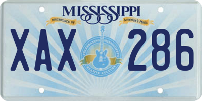 MS license plate XAX286