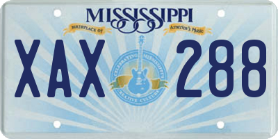 MS license plate XAX288