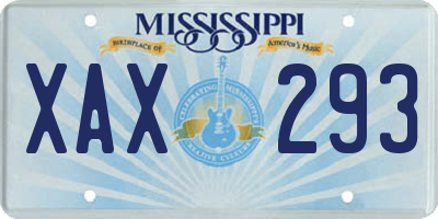 MS license plate XAX293