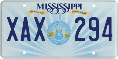 MS license plate XAX294