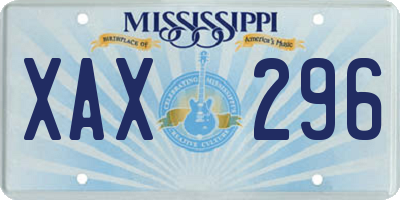 MS license plate XAX296