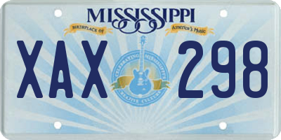 MS license plate XAX298