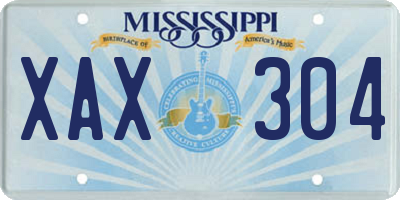 MS license plate XAX304