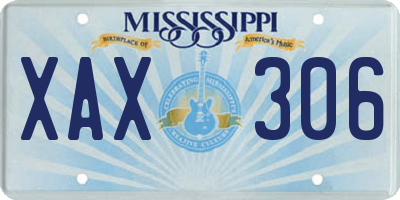 MS license plate XAX306