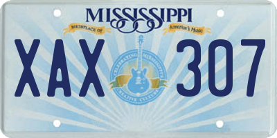 MS license plate XAX307