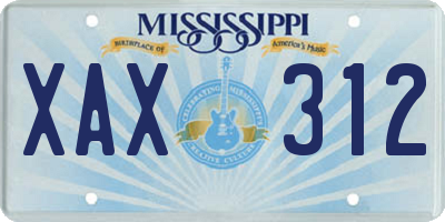 MS license plate XAX312