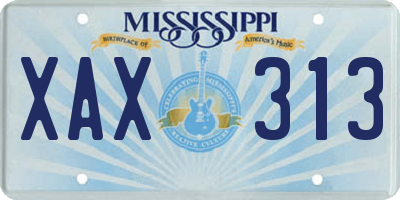MS license plate XAX313