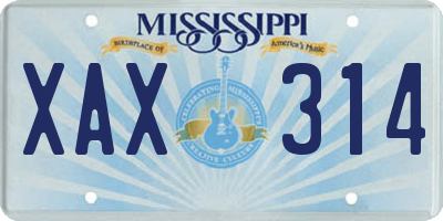 MS license plate XAX314