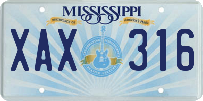 MS license plate XAX316