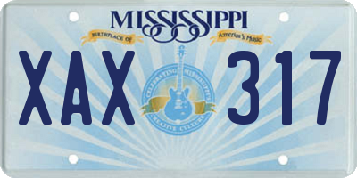 MS license plate XAX317