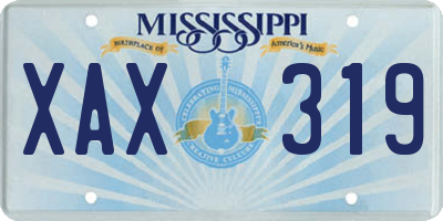 MS license plate XAX319