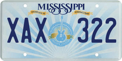 MS license plate XAX322