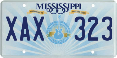 MS license plate XAX323
