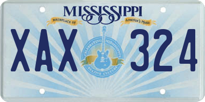 MS license plate XAX324
