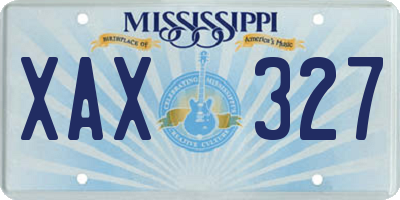 MS license plate XAX327