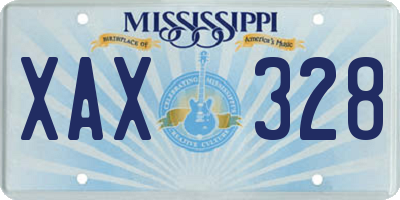 MS license plate XAX328