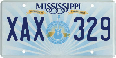 MS license plate XAX329