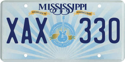 MS license plate XAX330