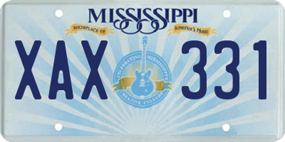 MS license plate XAX331