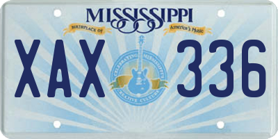 MS license plate XAX336