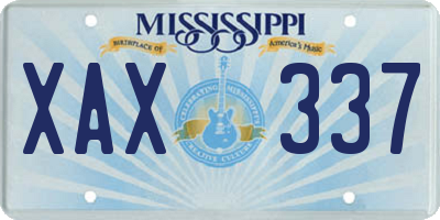 MS license plate XAX337