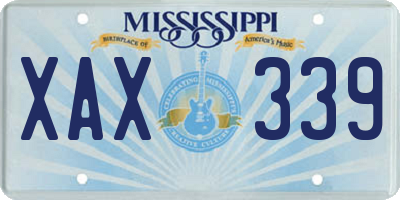 MS license plate XAX339