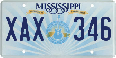 MS license plate XAX346