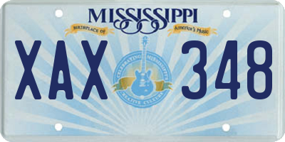MS license plate XAX348