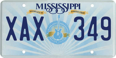 MS license plate XAX349