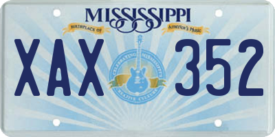 MS license plate XAX352