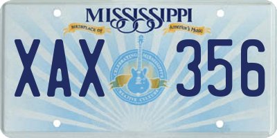 MS license plate XAX356