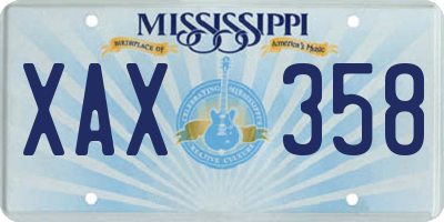 MS license plate XAX358