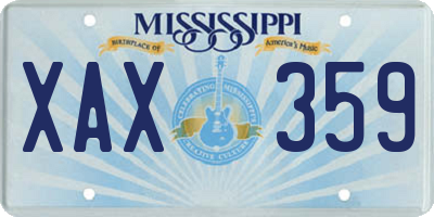 MS license plate XAX359