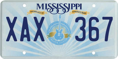 MS license plate XAX367