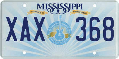 MS license plate XAX368
