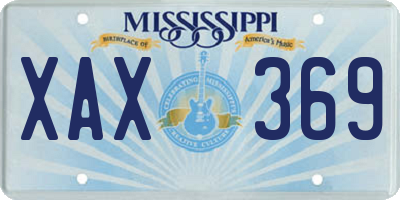 MS license plate XAX369