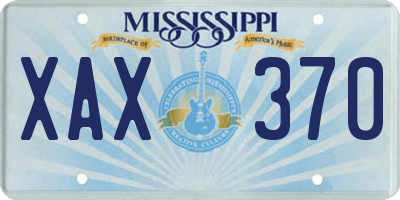 MS license plate XAX370