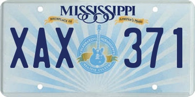 MS license plate XAX371
