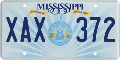MS license plate XAX372