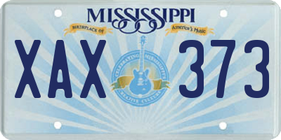 MS license plate XAX373