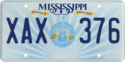 MS license plate XAX376