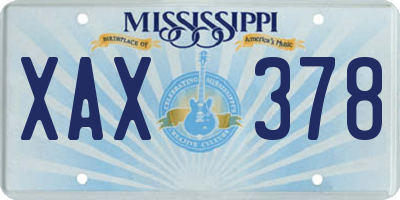 MS license plate XAX378