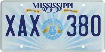 MS license plate XAX380